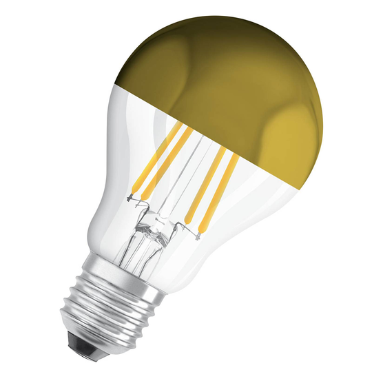 OSRAM-LED-lamppu E27 CLA Mirror gold 4W 2 700 K