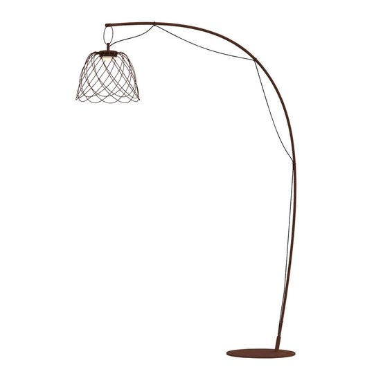 Nefer-LED-lattiavalo IP44, johdollinen, corten