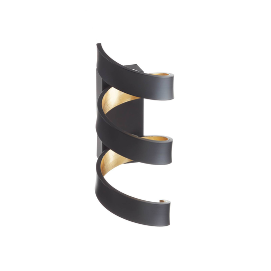 LED-seinävalaisin Helix, musta-kulta, 26 cm