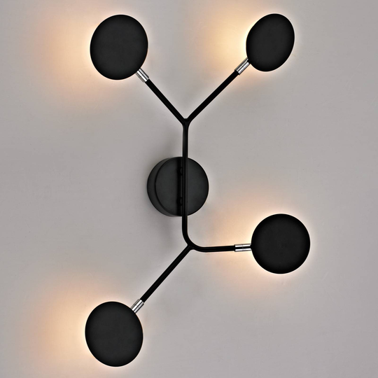 LED-seinävalaisin Belize, 4-lamppuinen, musta