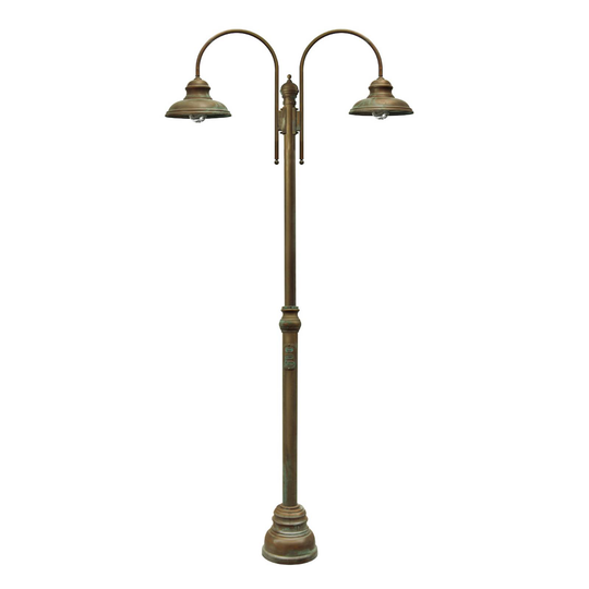Luca-pylväsvalo, antiikkikupari-messinki, 2-lamp.