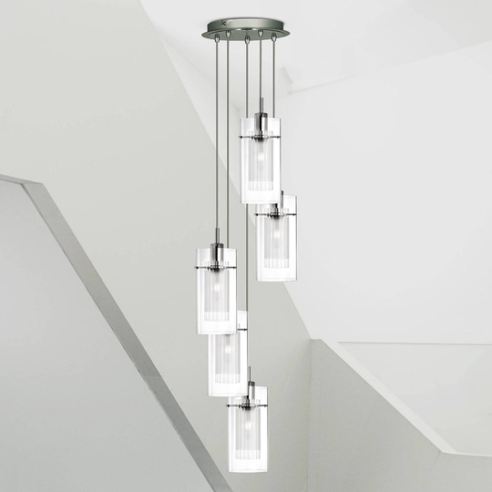 5-lamp. koristeellinen pyöreä DUO 1-riippuvalaisin