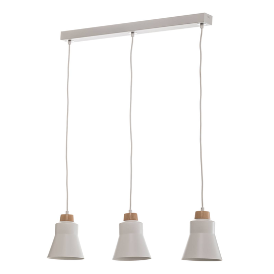 Riippuvalo Wood, 3-lamppuinen, valkoinen
