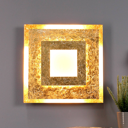 Window-LED-seinävalaisin, 39 x 39 cm, kulta