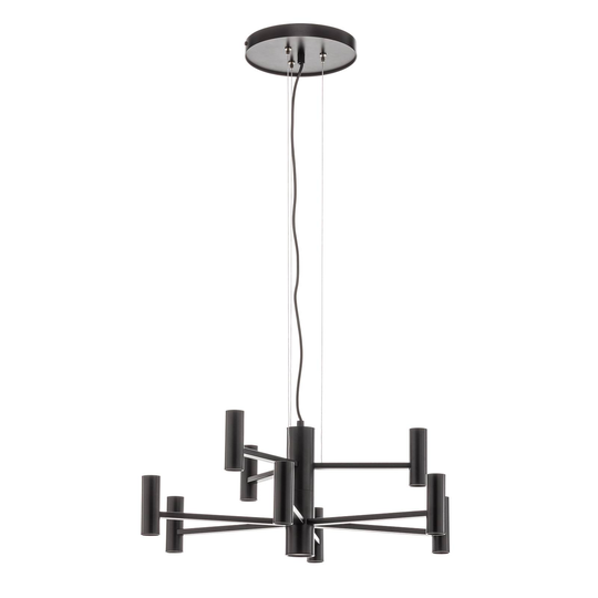Riippuvalaisin Fokus metallissa, musta, 9-lamp.