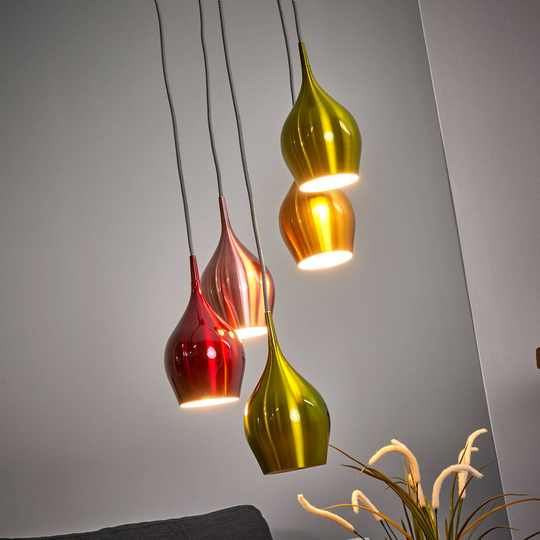 5-lamp. Vibrant-riippuvalaisin, värikäs