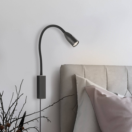 LED-seinävalaisin Sten eleohjauksella, musta